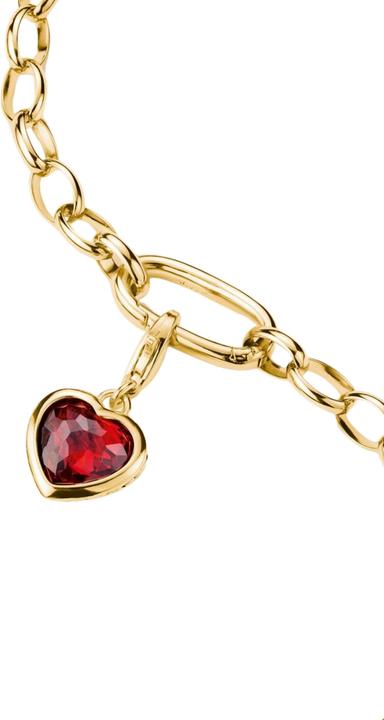 Produktbild Thomas Sabo Charm-Anhänger Herz Rot vergoldet (Sterling Silber mit Zirkonia-Steinen)