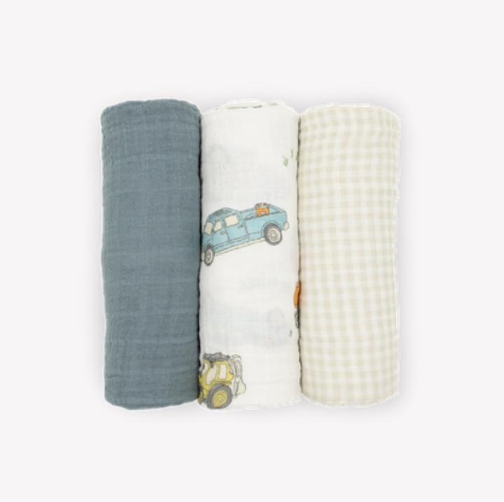 Image du produit little unicorn Baumwoll-Muslin Swaddle 3er-Pack (120 cm, 120 cm)