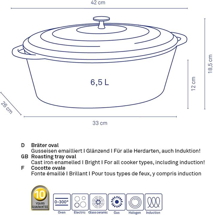 Actual product image Kela Calido (33 cm, Casserole + Stewpot, Cast iron)