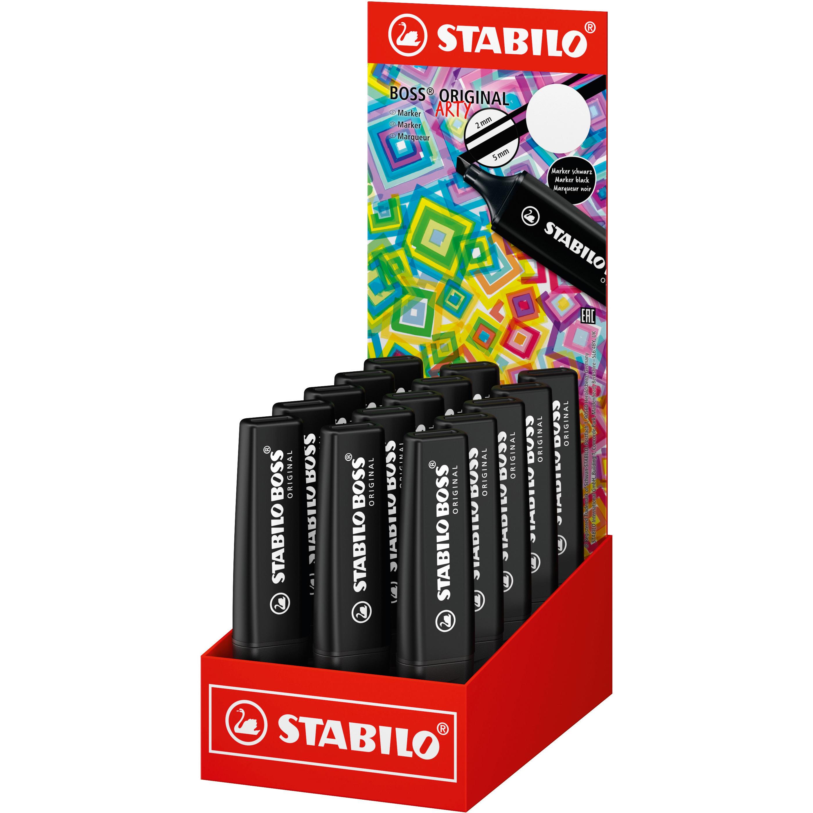 STABILO, Marker, BOSS NATURE COLORS - Leuchtmarker (Schwarz, 5 mm, 15 x)