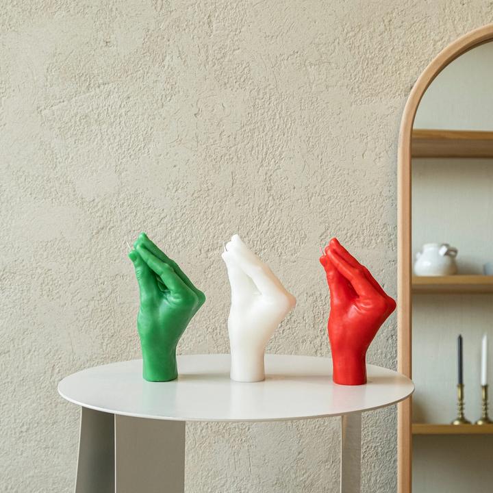 Produktbild Candle Hand Italian Gesture Weiss