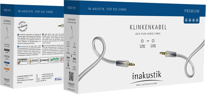 Productafbeelding Inakustik Premium stereo aansluiting (0.75 m, 3,5 mm aansluiting (AUX))