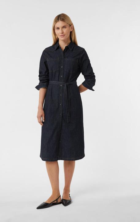 Image du produit Comma Kleid Leichtes Denimkleid in Midilänge mit Bindegürtel (36)