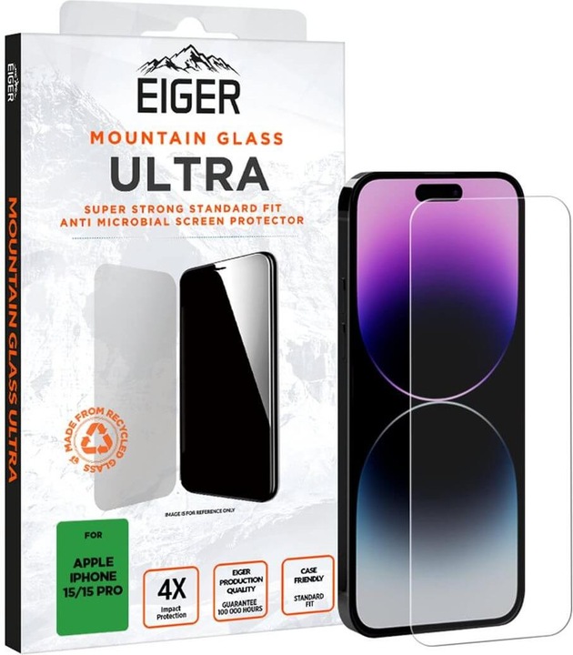 Immagine prodotto Eiger Mountain Glass Ultra (1 Pezzo/i, Apple iPhone 15 Pro, Apple iPhone 15)