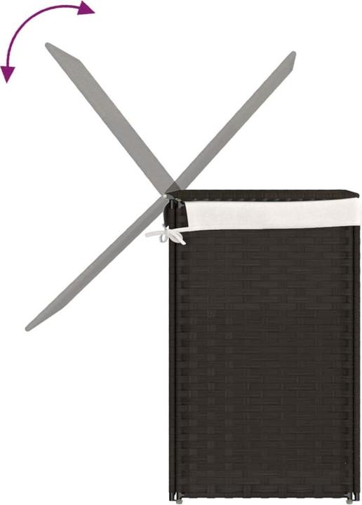 Produktbild VidaXL Wäschekorb mit 2 Fächern Dunkelbraun 53x35x57 cm Poly