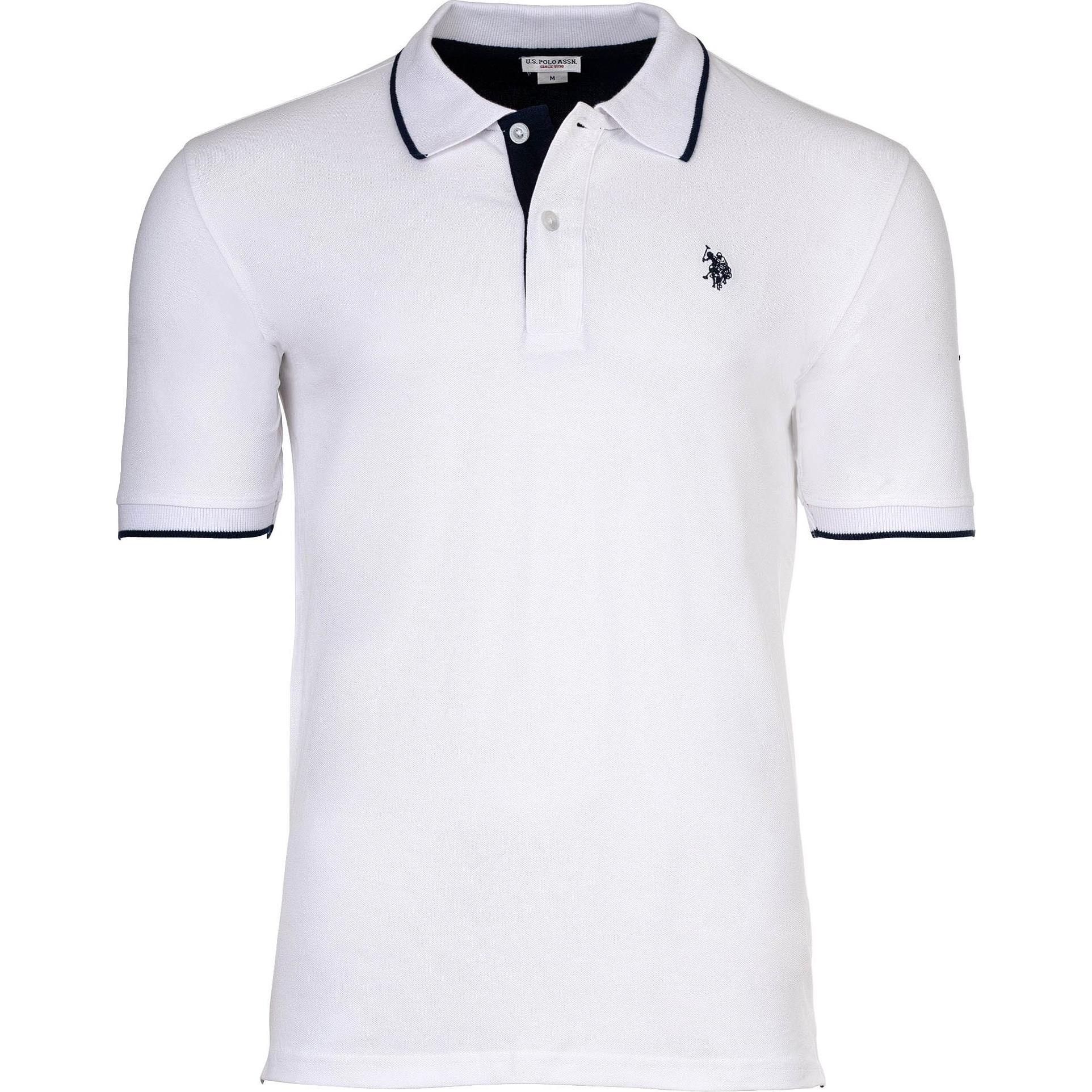 U.S. Polo, Herren, Shirt, Polo Poloshirt Kurzarmshirt Shortsleeve - 902, Weiss, (M)