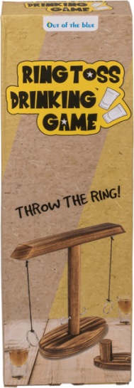 Immagine prodotto Ootb Gioco di bevute con lancio di anelli in legno da 25 cm, inclusi 2 bicchieri da shot