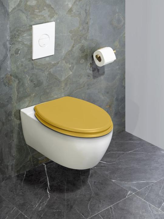 Actual product image Wenko Prima MDF WC seat mustard yellow