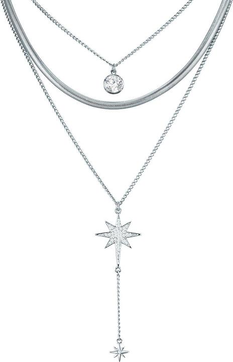 Immagine prodotto Lulu & Jane Stella in metallo lega di vetro argento 38,0/43,0/51,0 cm catena base + 5,0 cm Ve - 33266 (Lega metallica)