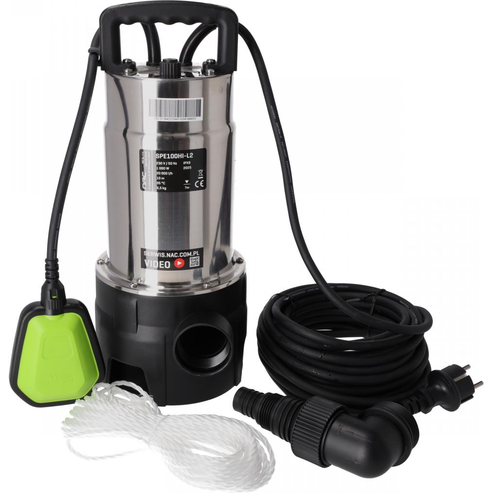 NAC, Pompa da giardino, Schmutzwasserpumpe 1000W (Pompa per acque cariche)