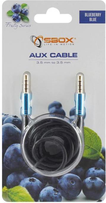 Actual product image Sbox 3535-1.5BL AUX Cable 3.5mm to 3.5mm Blueberry Blue (1.50 m)