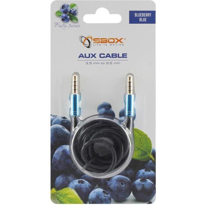 Thumbnail - Sbox 3535-1.5BL AUX Cable 3.5mm to 3.5mm Blueberry Blue (1.50 m), Audio Kabel