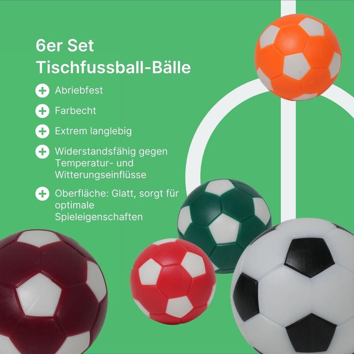 Produktbild Hermex 6er Set Tischkickerbälle Tischfussball-Bälle Mini-Fussbälle Ersatz-Fussbälle