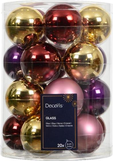 Nenurodyta Christmas Tree toy, 6 cm, glass, 20 pcs (20-Part)