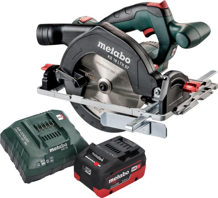 Actual product image Metabo KS 18 LTX 57 Akku Handkreissäge 18 V 165 mm + 1x LiHD Akku 5,5 Ah + Ladegerät