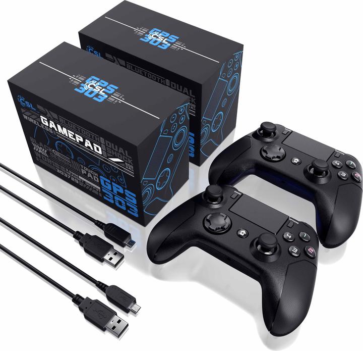 Image du produit CSL 2x PlayStation 4 controller, manette de jeu Bluetooth pour PS4, double vibration, pavé tactile (PC, PS4)