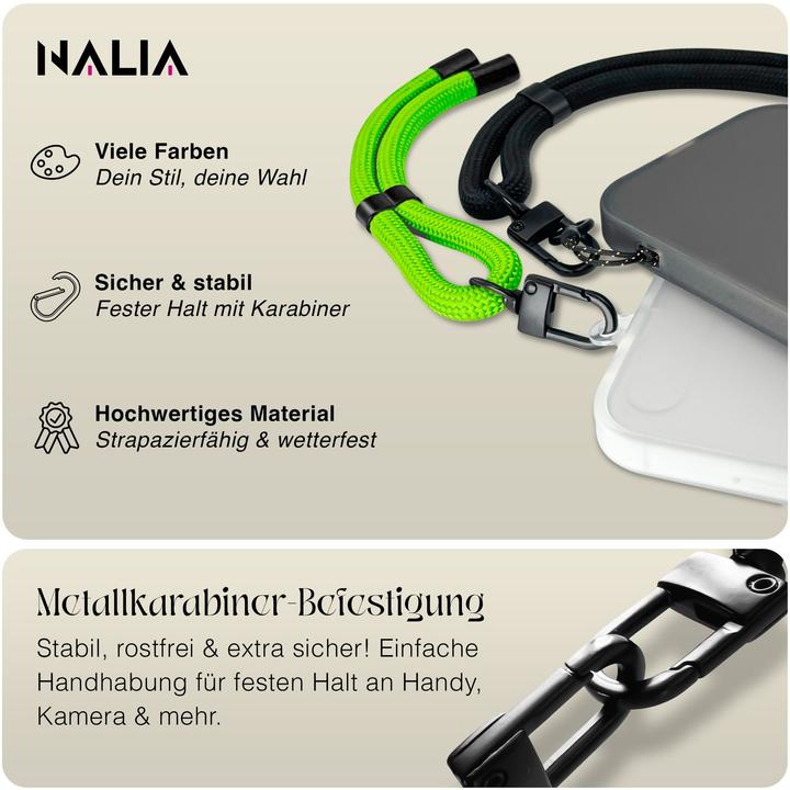 Produktbild Nalia Wristy Lanyard Handykette – Universal Trageband für Smartphones – Verstellbar, Soft & Elastisch