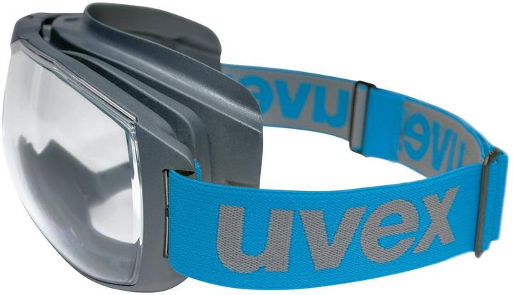 Actual product image Uvex megasonic goggles, clear visor, grey/blue.