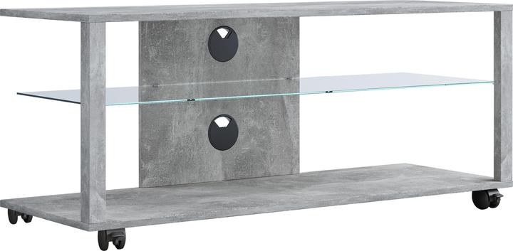 Produktbild VCM Holz TV Lowboard Rollen Fernsehschrank mobil Rack Konsole Möbel Fernsehtisch Fernseh Phono Glas (115 x 40 x 45 cm)