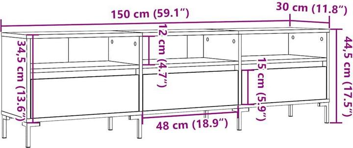Produktbild vidaXL TV-Schrank (150 x 30 x 44.50 cm)