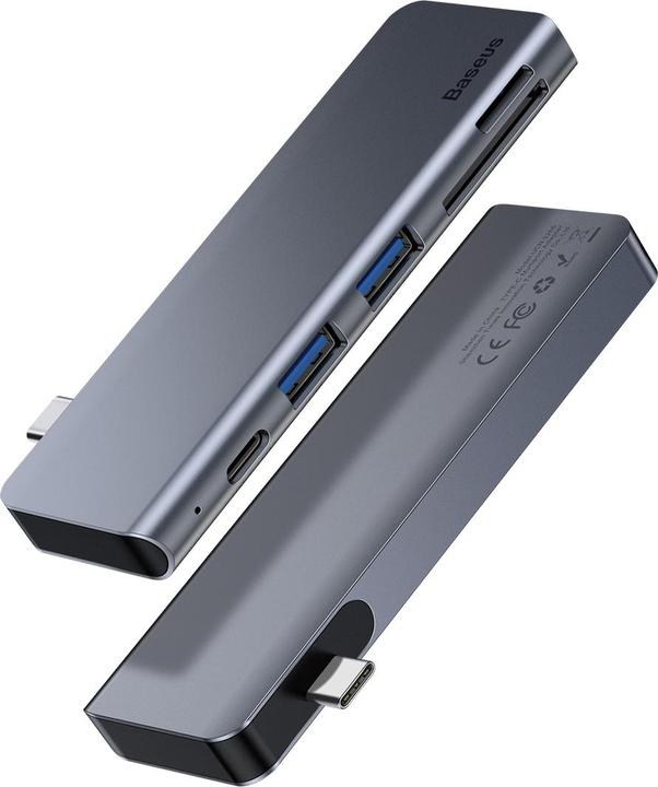 Baseus Harmonica Five-in-one HUB Adapter Grey (USB-C, 5 ports)