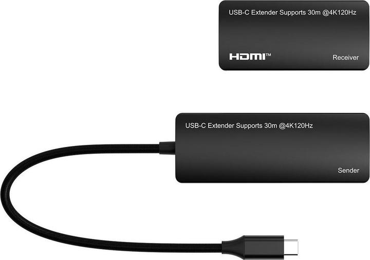 Actual product image MicroConnect USB-C to HDMI Extender via (30 m)