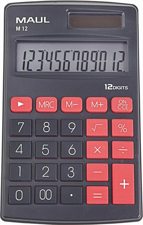 Immagine prodotto Maul Calcolatrice M12 Nero (Batterie, Celle solari)