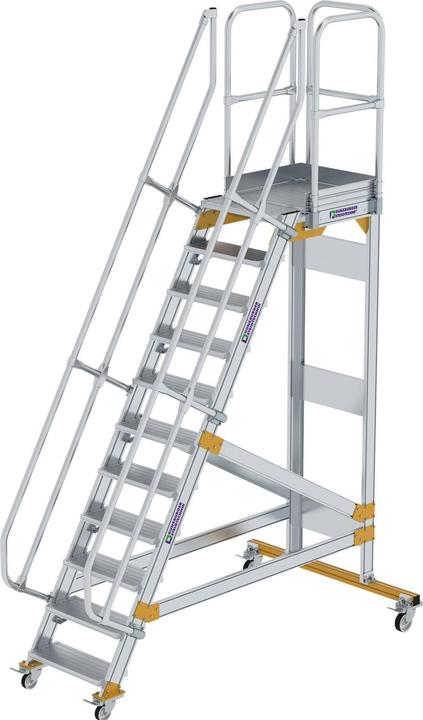 Produktbild Munk Plattformtreppe fahrbar 60° Stufenbreite 600 mm 11 Stufen (Plattformleiter, 60 cm)