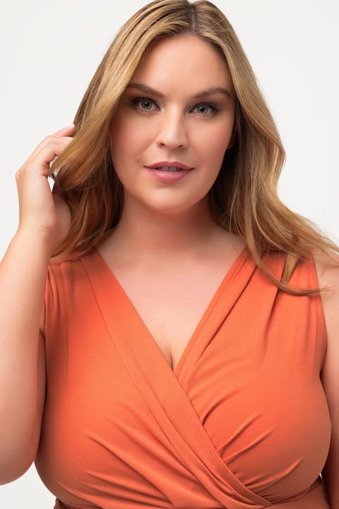 Immagine prodotto Ulla Popken Maxi abito di jersey senza maniche con fiori e scollo a V (50, 52)