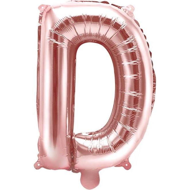 Partydeco Ballon Brief "D" in Roségold