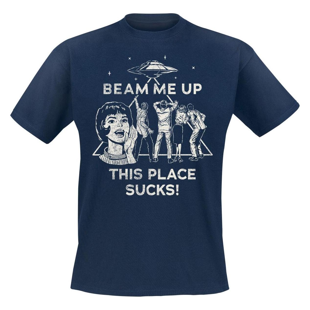 Universal Textiles, Herren, Shirts, Season 5 - Beam Me Up This Place Sucks!, Blau, (Xl)