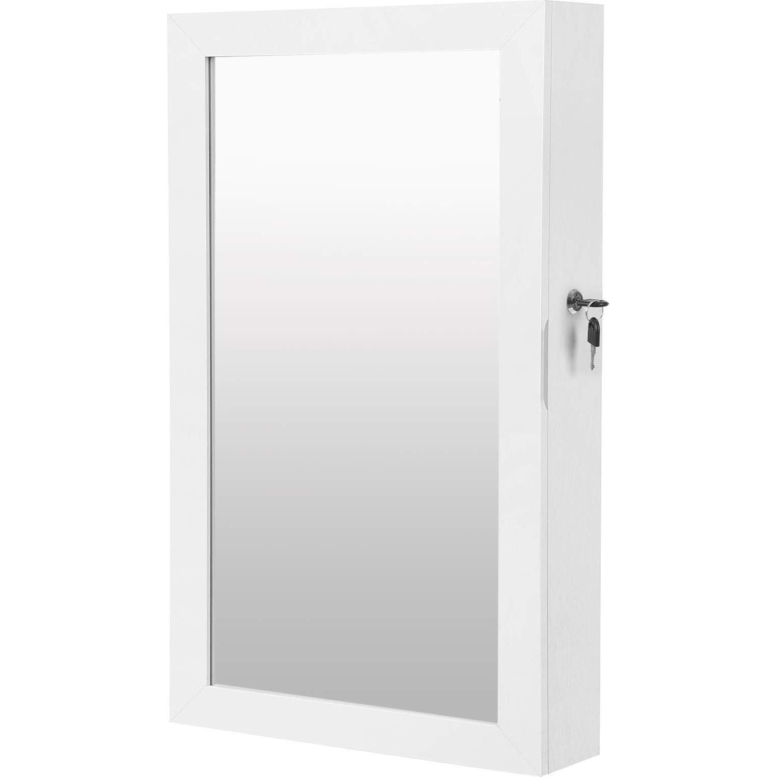 Songmics, Uhrenbox + Schmuckaufbewahrung, Mirror, Weiss