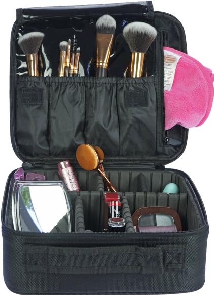 Produktbild Beauty Tool Case schwarz 22,5 x 25,5 x 9,5 cm, mit Organizer-Einteilungen