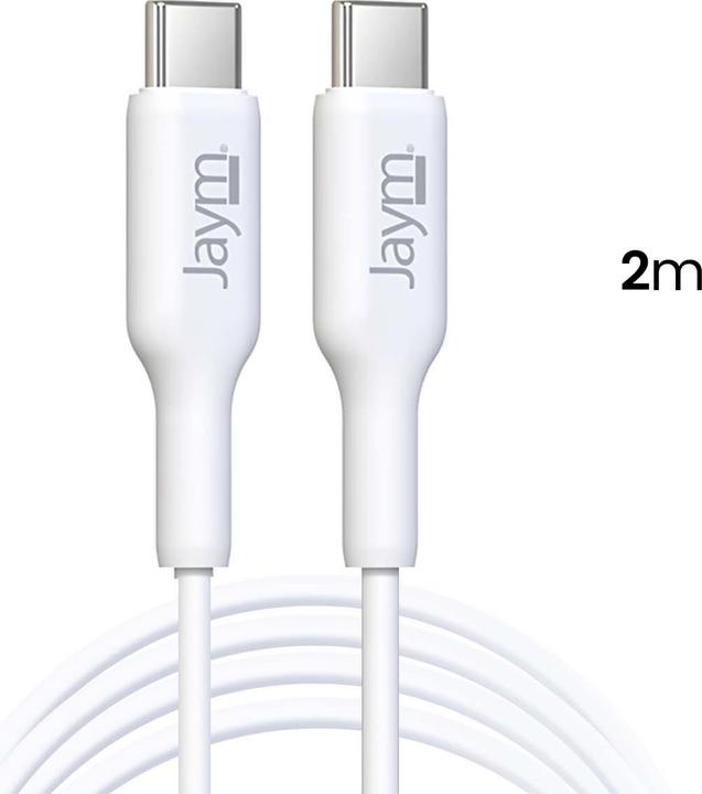 Actual product image Jaym CABLE CHARGE & SYNCHRO USB-C VERS USB-C PD 3.0 (100W) - LONGUEUR 2M - BLANC - ® - BULK (2 m, USB 3.2 Gen 2x2, 100 W)