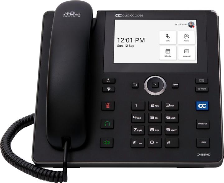 Actual product image Audiocodes Deskphone C455HD Microsoft Teams Black