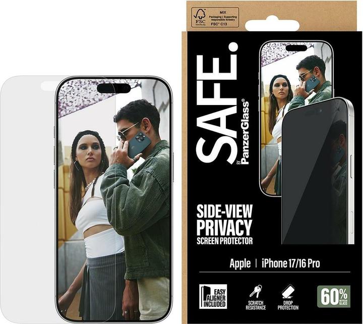Actual product image PanzerGlass SAFE. Privacy Screen Protector (1 pcs., Apple iPhone 16 Pro, Apple iPhone 17)