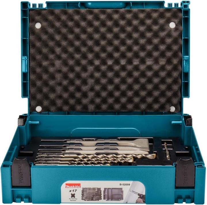 Actual product image Makita SDS-PLUS drill and chisel set in Makpac 17 pcs. (1.4 cm)
