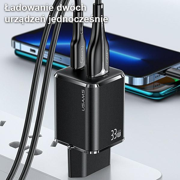Actual product image Usams Dual Ports GaN Mini Fast Charger (33 W)