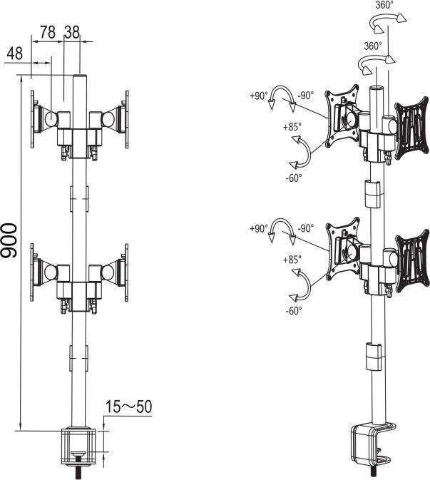 Image du produit Multibrackets Support de table Officeline Quad B2B (Tables, 30", 8 kg)