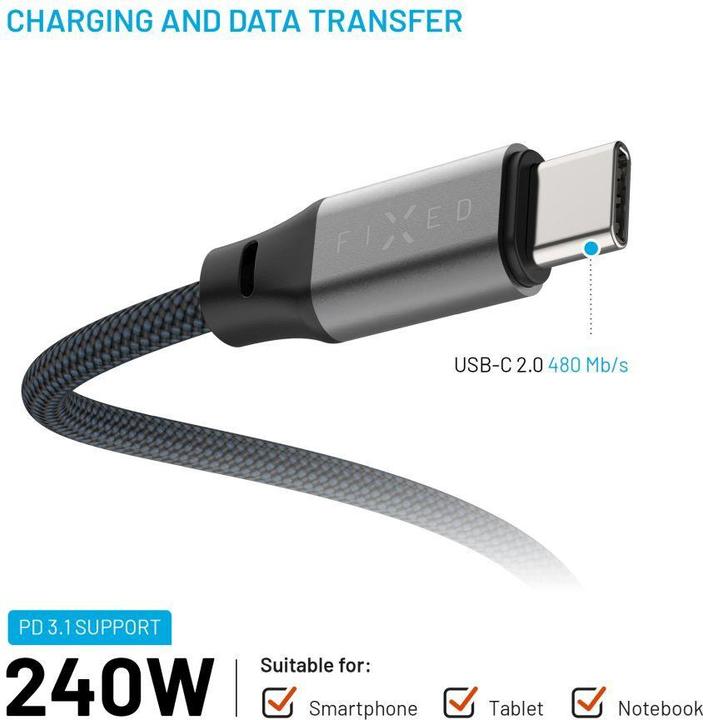 Image du produit Fixed Magnetisches Ladekabel USB-C auf USB-C 2m 240W (2 m, USB 2.0, 240 W)