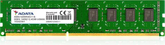 Actual product image Adata ADDU1600W8G11-S memory module GB DDR3L (1 x 8GB, 1600 MHz, DDR3-RAM, DIMM)