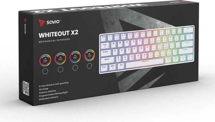 Actual product image Savio Whiteout X2 Peach (Eng. Int., Cable)