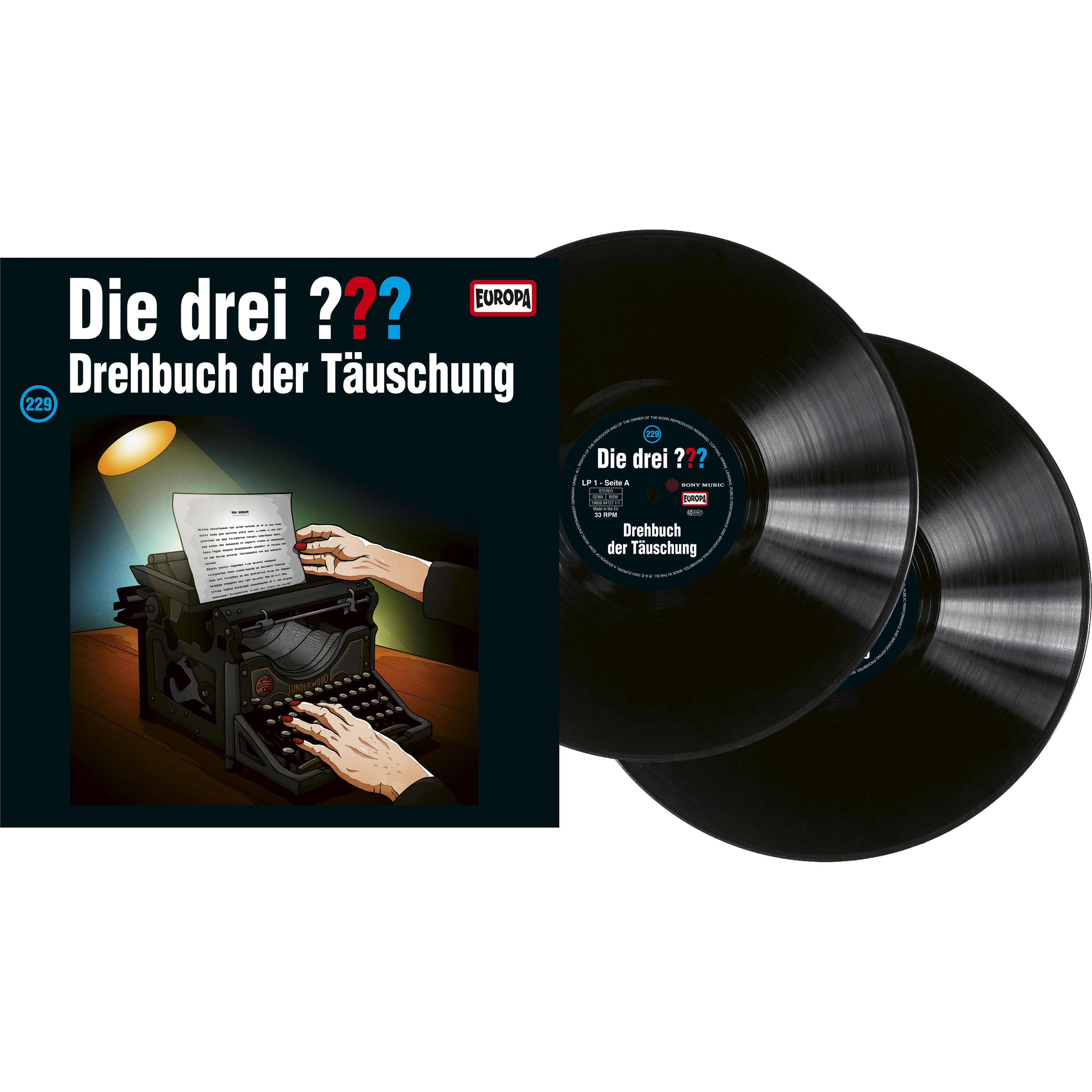 Die drei DREI FRAGEZEICHEN 229 - Drehbuch der Täuschung (2LP), Schallplatten