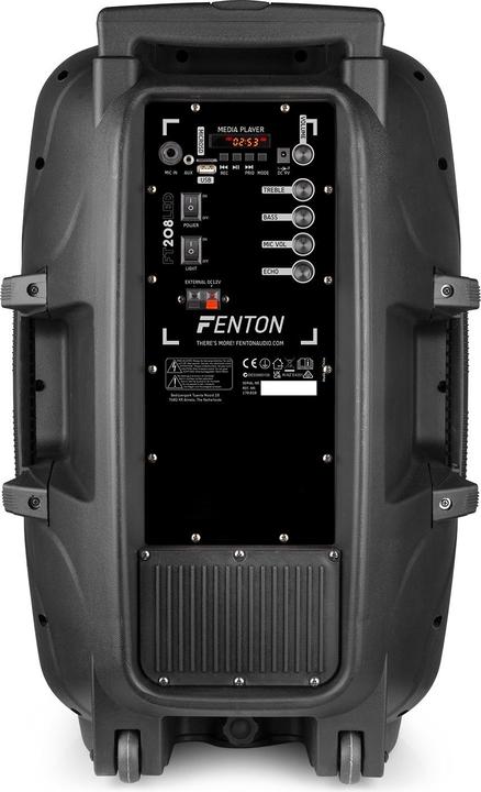 Actual product image Fenton FT208LED Party Speaker (Active, 1x 500 W)