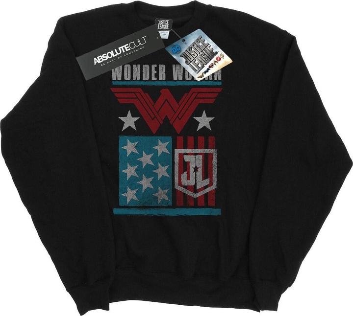 Actual product image Mens Justice League Movie Wonder Woman Flag Sweatshirt (XL)