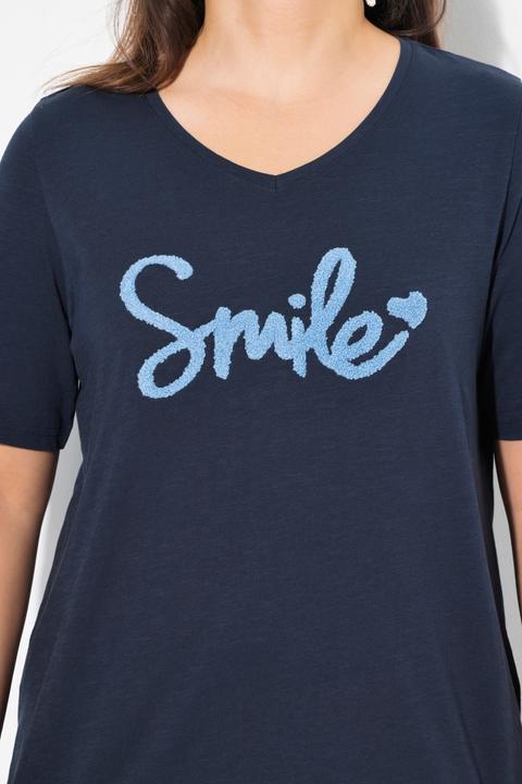 Produktbild Ulla Popken T-Shirt, Smile, Classic, V-Ausschnitt, Halbarm (58)