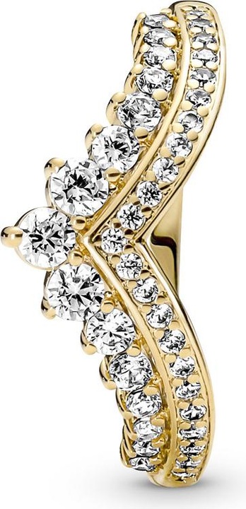 Actual product image Pandora 14k Gold Timeless Wishbone Diadem Ring (54, 925 Silver)