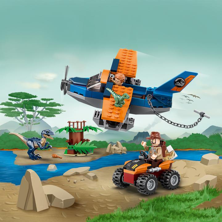 Produktbild LEGO Velociraptor: Rettungsmission mit dem Doppeldecker (75942, LEGO Jurassic World)