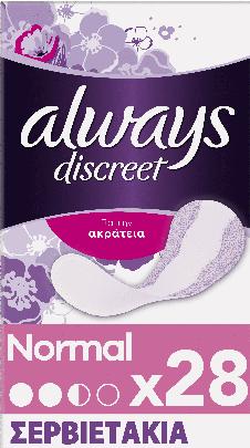 Produktbild Always Diskrete Einlagen Normal 4x28 (Intimwaschlotion)