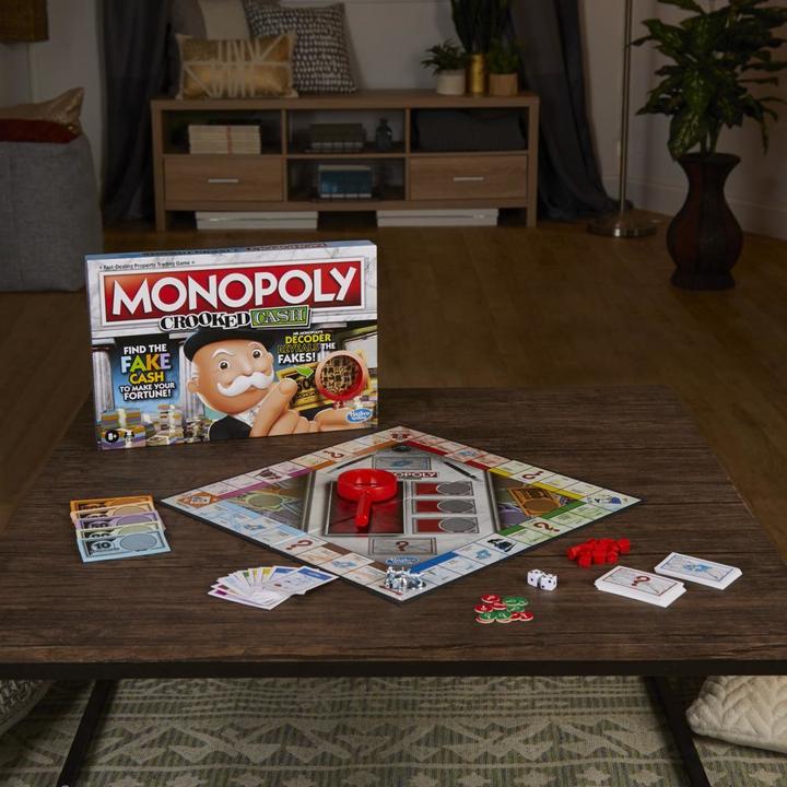 Actual product image Hasbro Monopoly Crooked Cash Board game Economic simulation (Finnish)